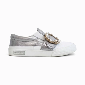 Miu Miu Crystal Buckle Sneakers - Women'S 37 Lightweight Shoes Supportive Shoes