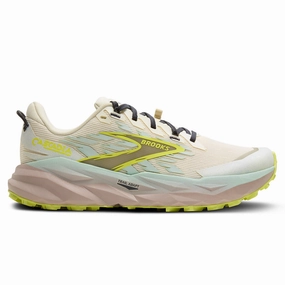 Weather Resistant Rugged Sole Brooks Cascadia 19 Womens | Coconut/Misty Blue/Ebony