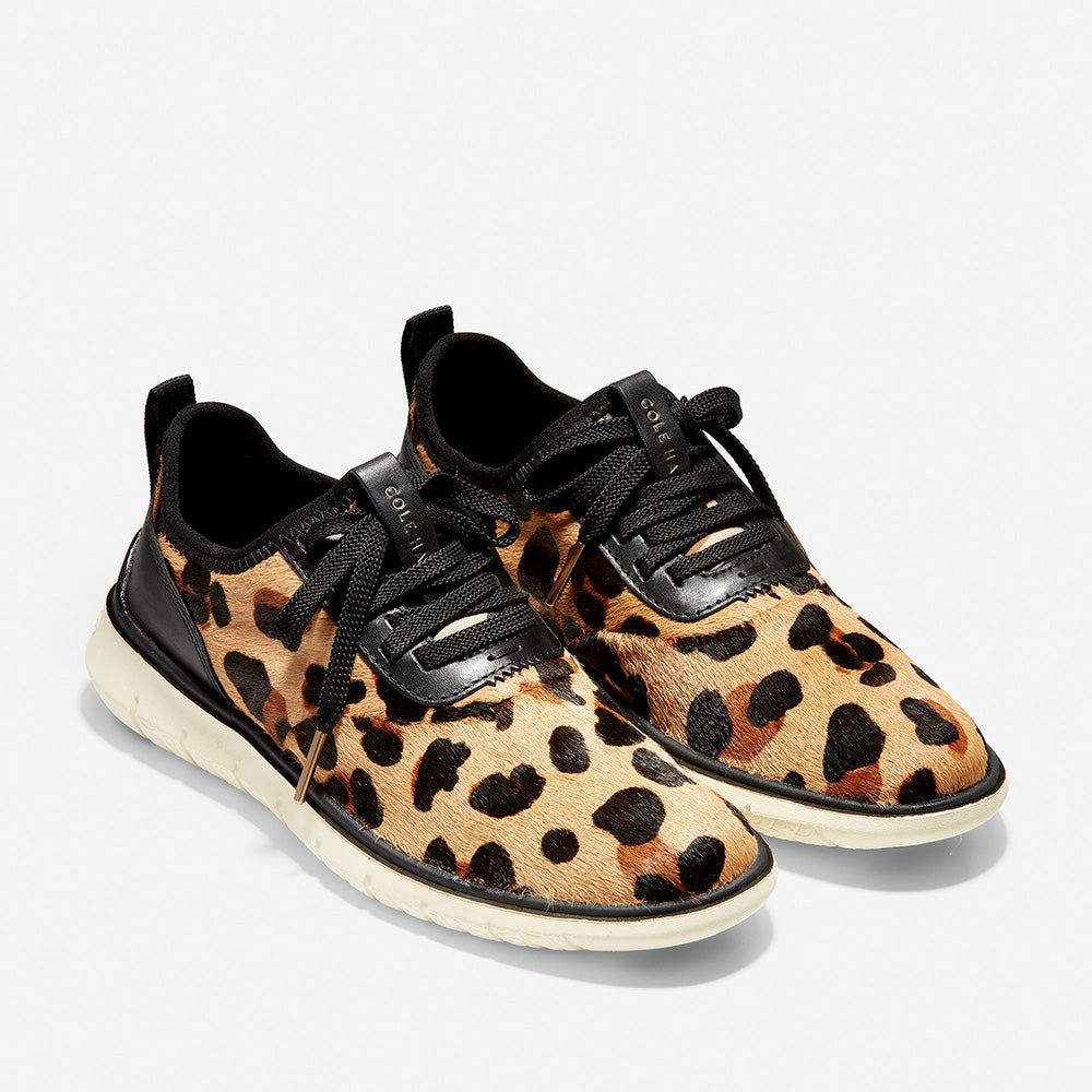Grippy Soles Canvas Shoes Cole Haan Generation Zer?grand Lace Up Jaguar Haircalf/Black/Gold/Ivory