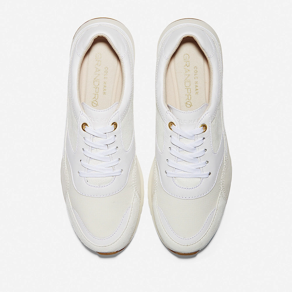 Cole Haan Grandpr? Downtown Runner White Leather/Moonlight Leather & Suede/Camel Nylon/Ivory Functional Footwear All Day Support