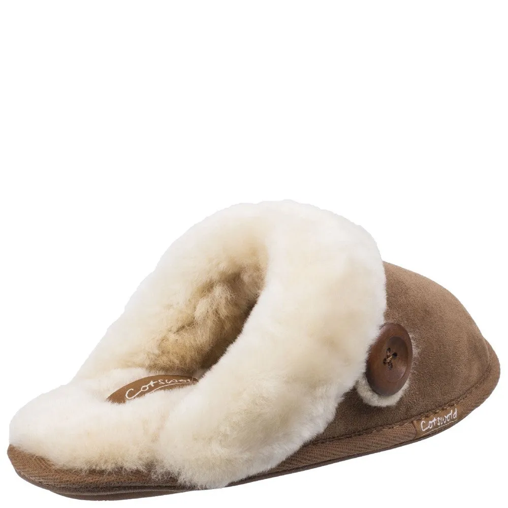 Cotswold Lechlade Sheepskin Mule Slipper Odor Control Modern Classic