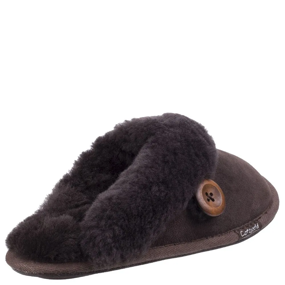 Cotswold Lechlade Sheepskin Mule Slipper Sporty Style Machine Washable