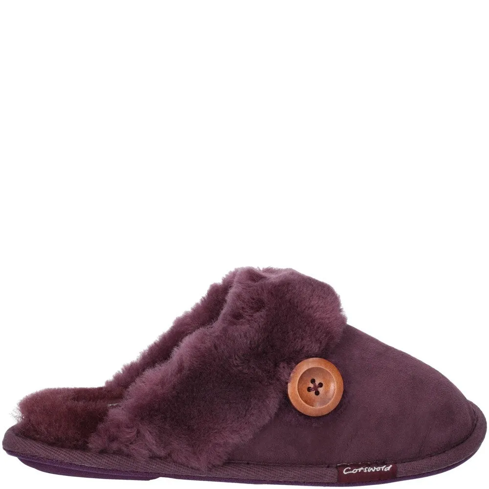 Cotswold Lechlade Sheepskin Mule Slipper Statement Footwear