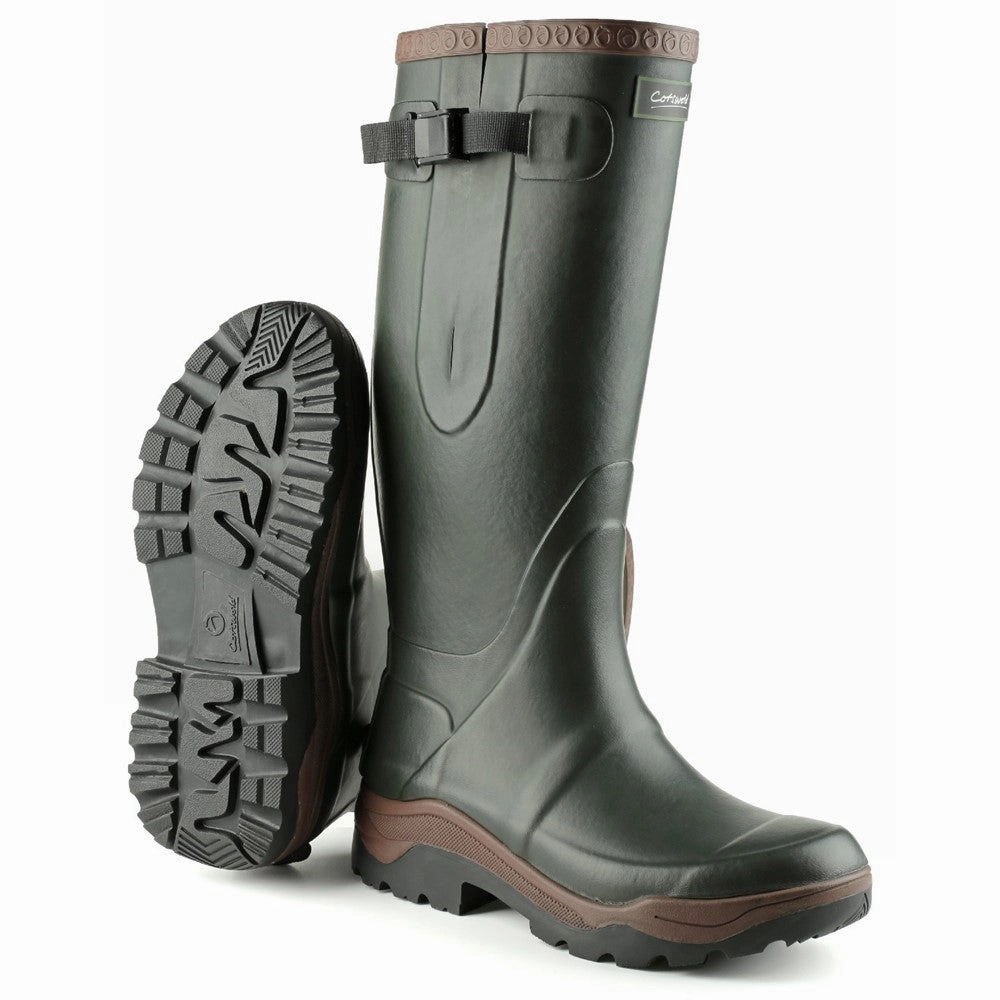 Cotswold Compass Neoprene Rubber Wellington Flat Feet Shoes Functional Footwear