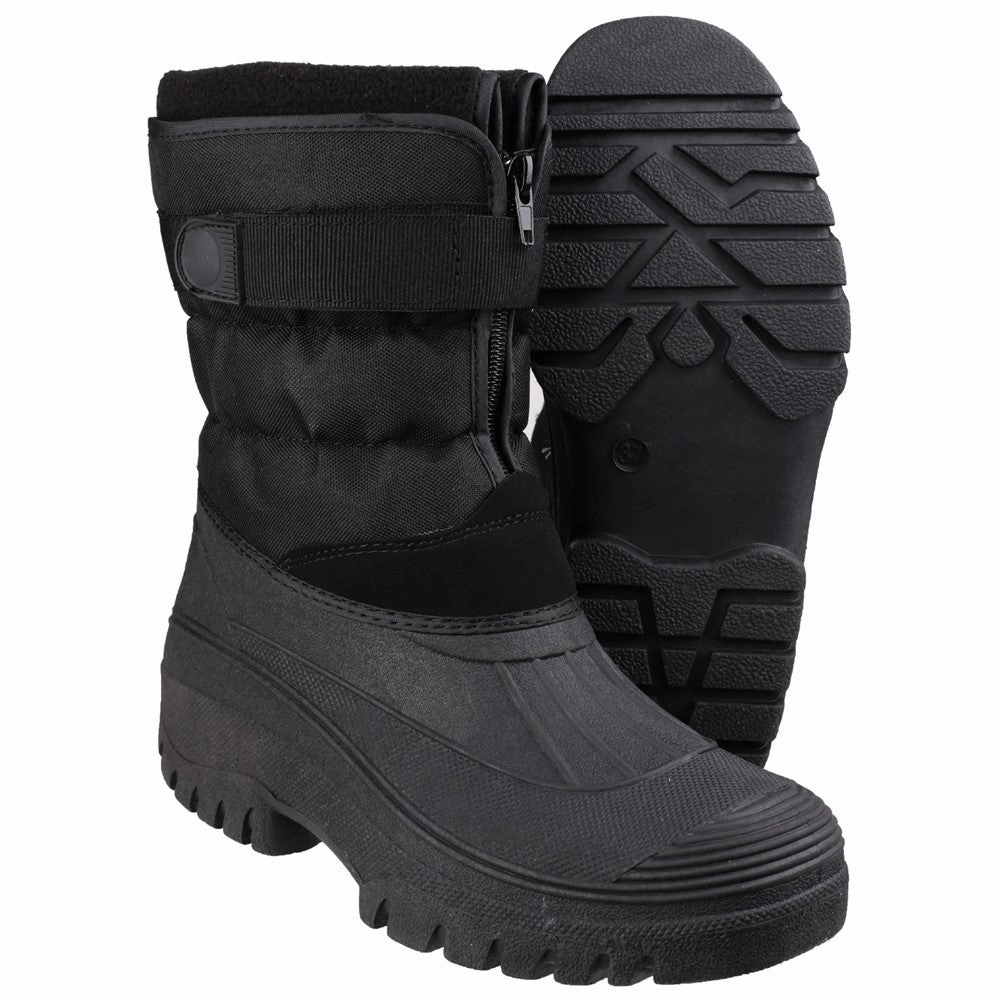 Cotswold Chase Touch Fastening And Zip Up Winter Boot Non Slip