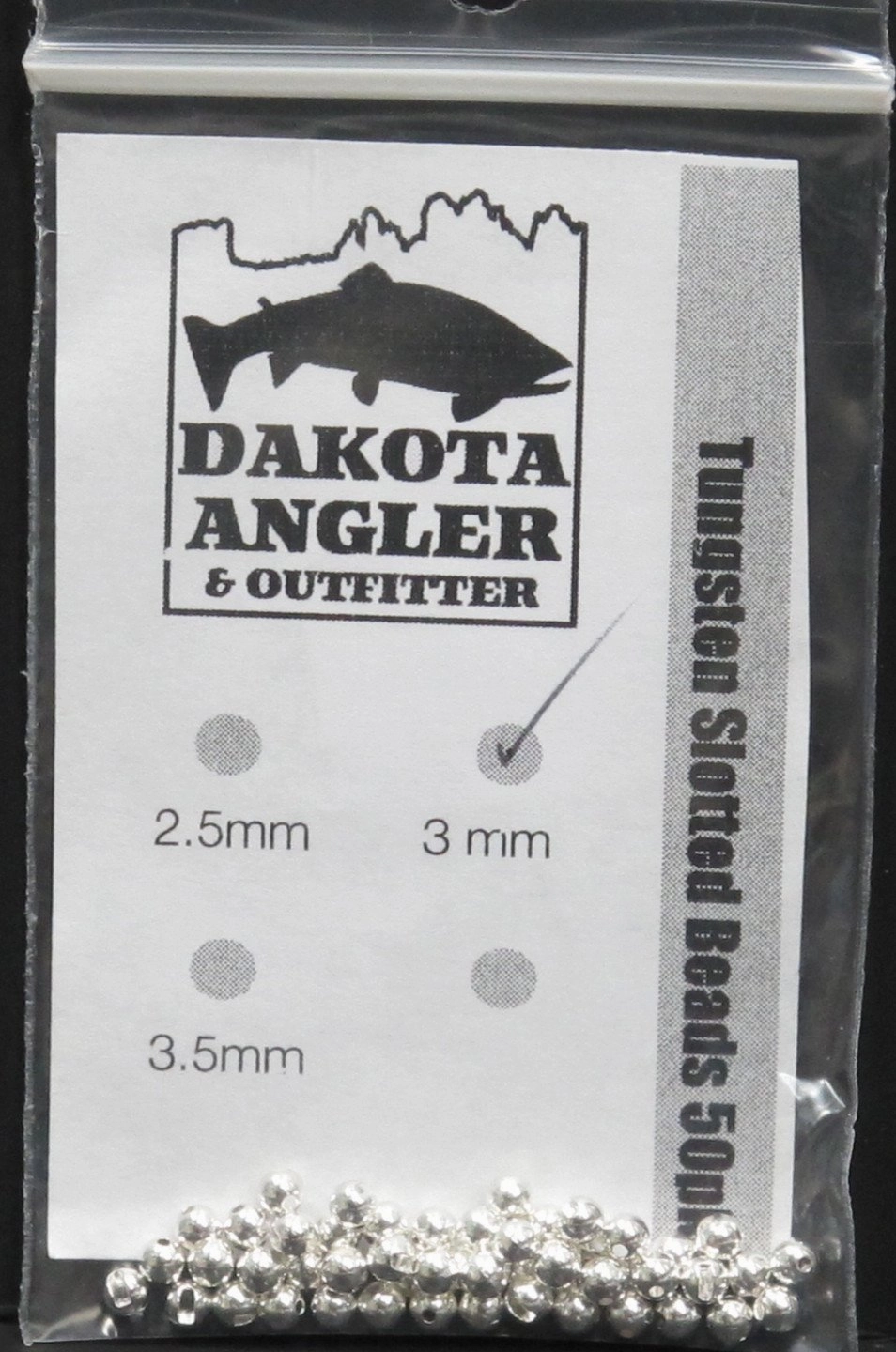 Dakota Angler and Outfitter Tungsten Slotted Beads 50 Pack