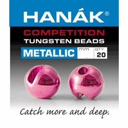 Dark Pink Tungsten Bead Metallic Slotted - Hanak Competition