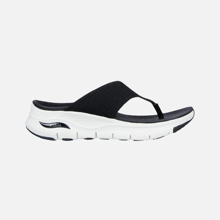 Skecher Ach-Fit Easy Day Women Slipper -Black Stable