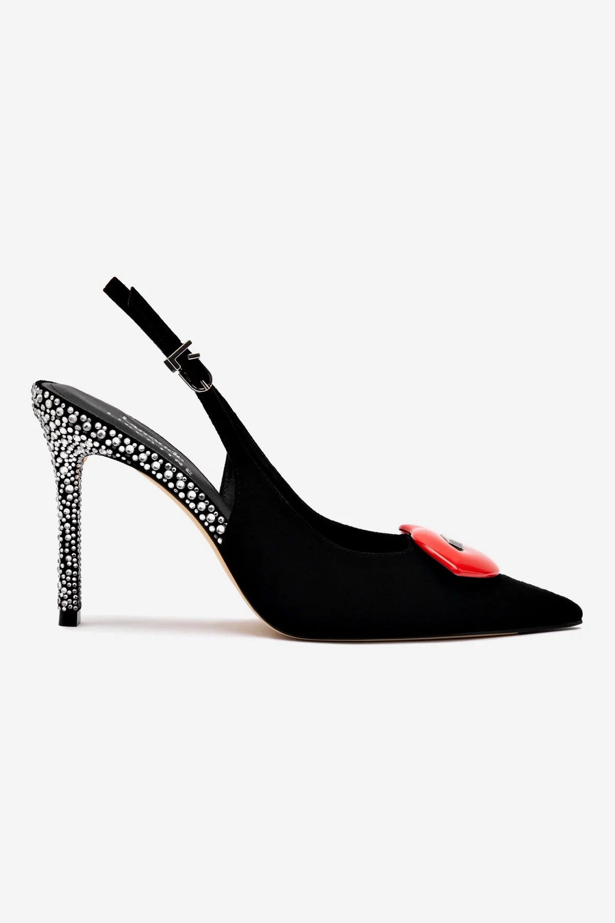 All Day Comfort Travel Ready Larroud?? X Libertine Lips Pump Hi In Black Suede And Crystals