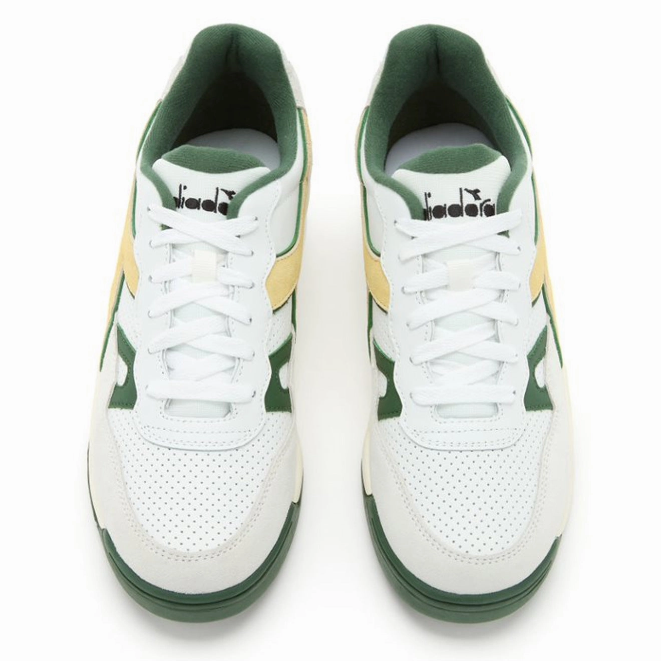Comfort Heel Travel Footwear Diadora Winner Sl Trainers White / Greener Pastures