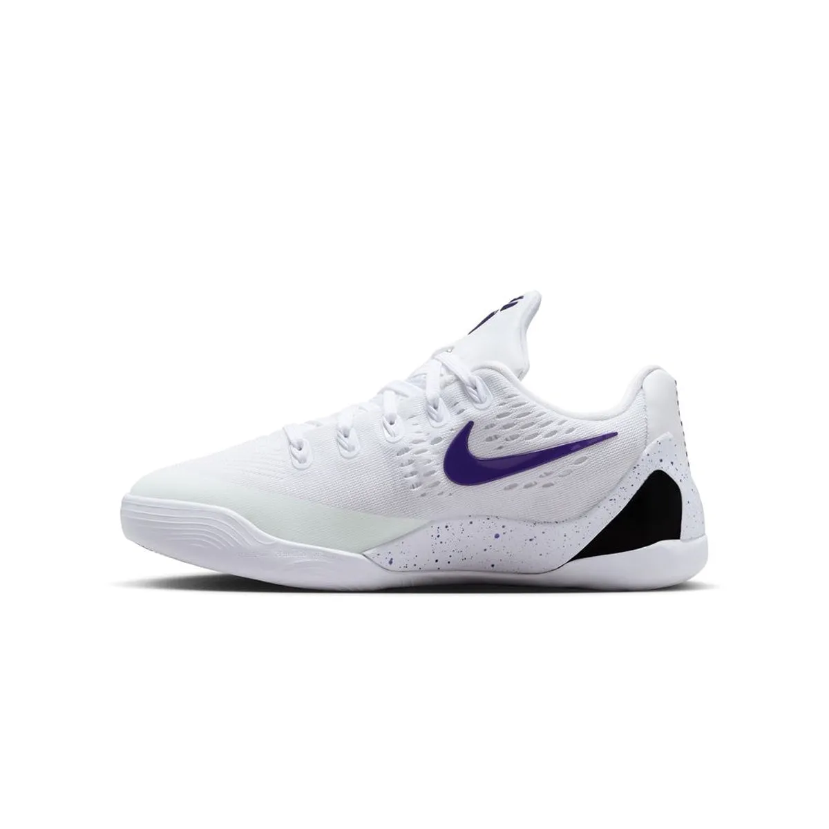 Kids Kobe Ix Low Em 'White Court Purple' Wide Fit