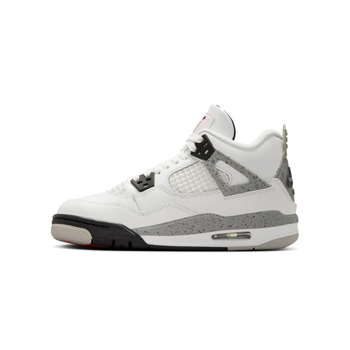 Kids Air Jordan 4 Retro 'White Cement' Flexible Wide Fit