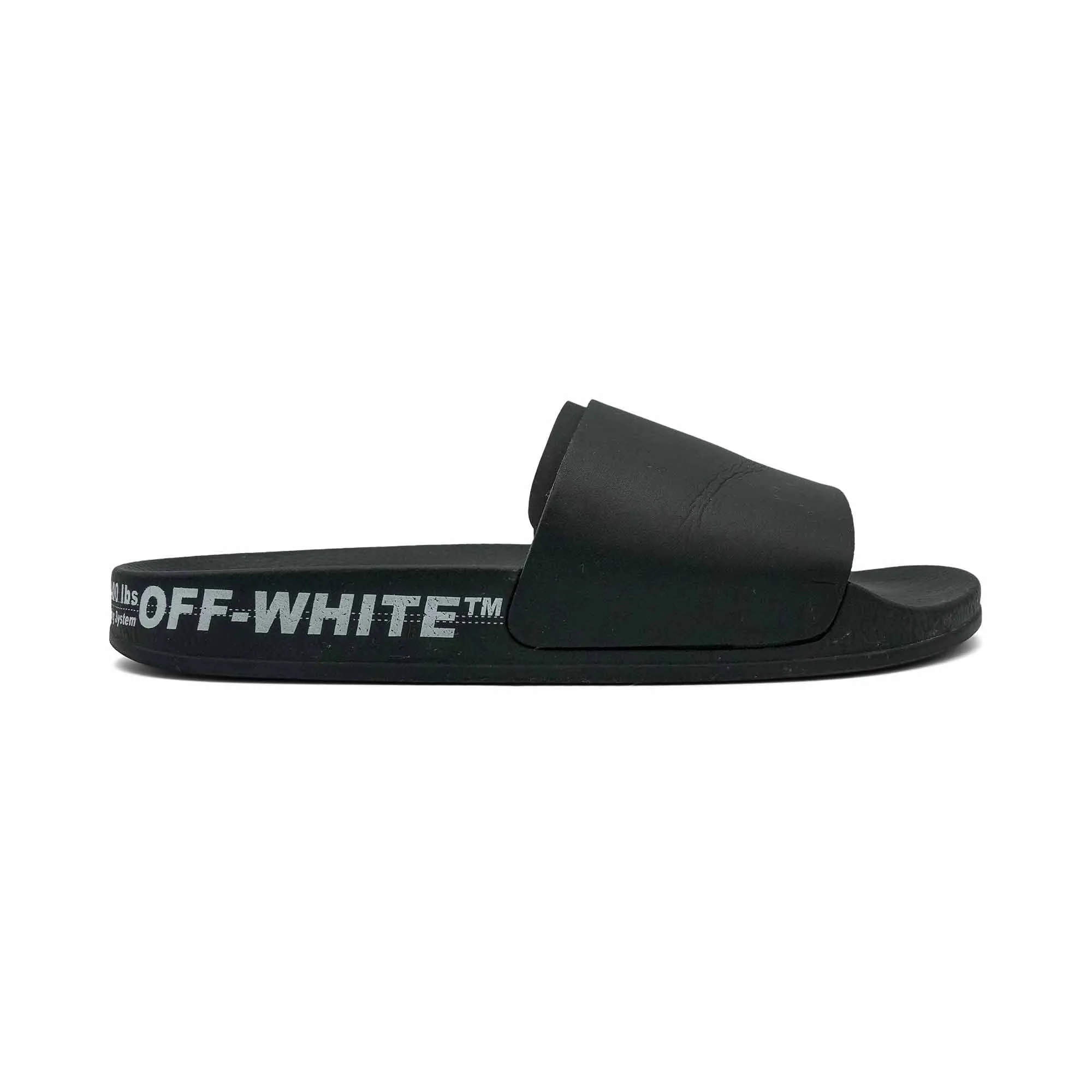Flexible Off-White Logo Pool Slides - Women'S 39