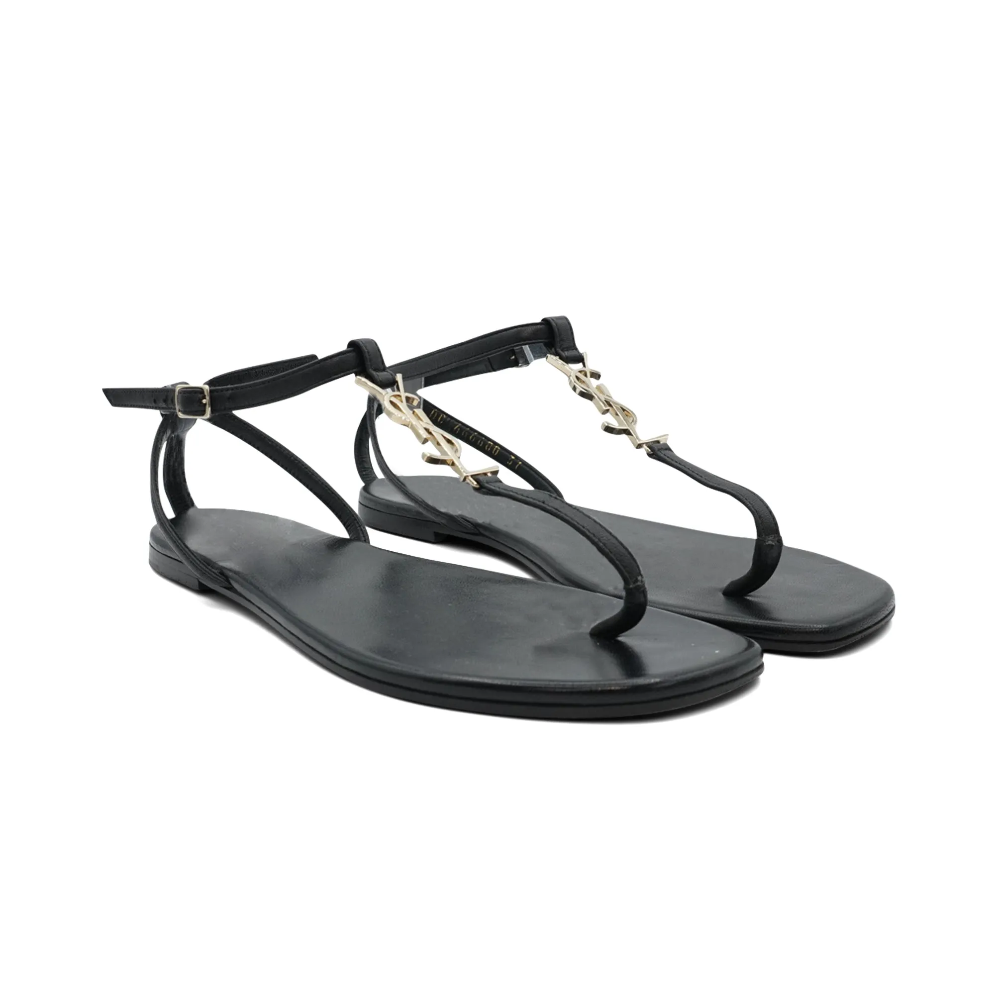 Saint Laurent Logo Sandals - Womens' 37 Travel Shoes