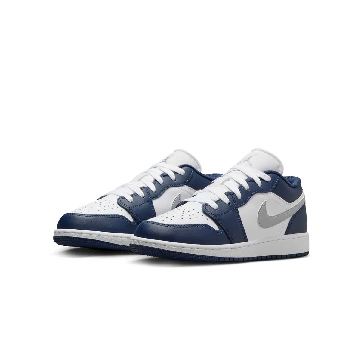 Kids Air Jordan 1 Low 'Midnight Navy White' Slip On Shoes