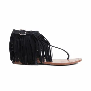Prada Fringe T-Strap Sandals - Women'S 37 Memory Foam
