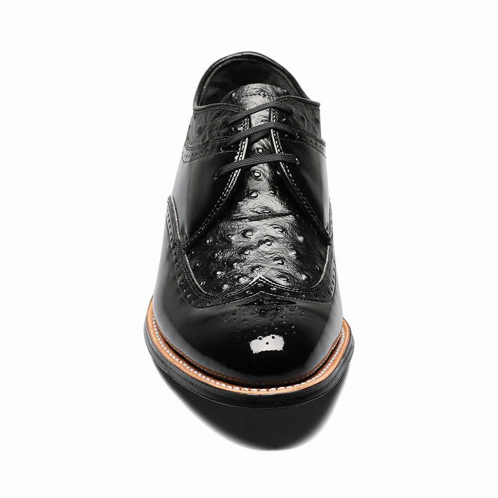 Stacy Adams Dayton Black Ostrich Print Oxford Stylish Footwear Everyday Sneakers