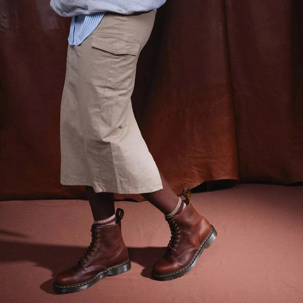 Easy On Off Dr Martens | Unisex Boots | 1460 Pascal Cashew Ambassador Cashew | Brown