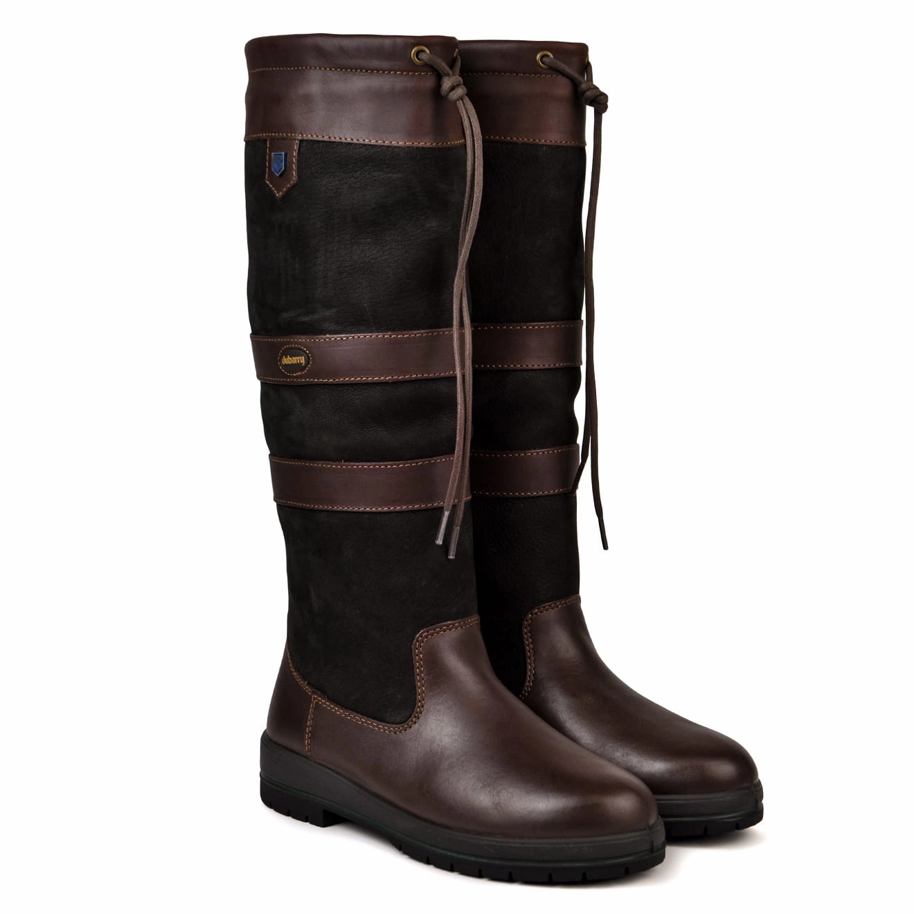 Dubarry Womens Galway Slimfit Knee Boot Black/Brown Weather Resistant