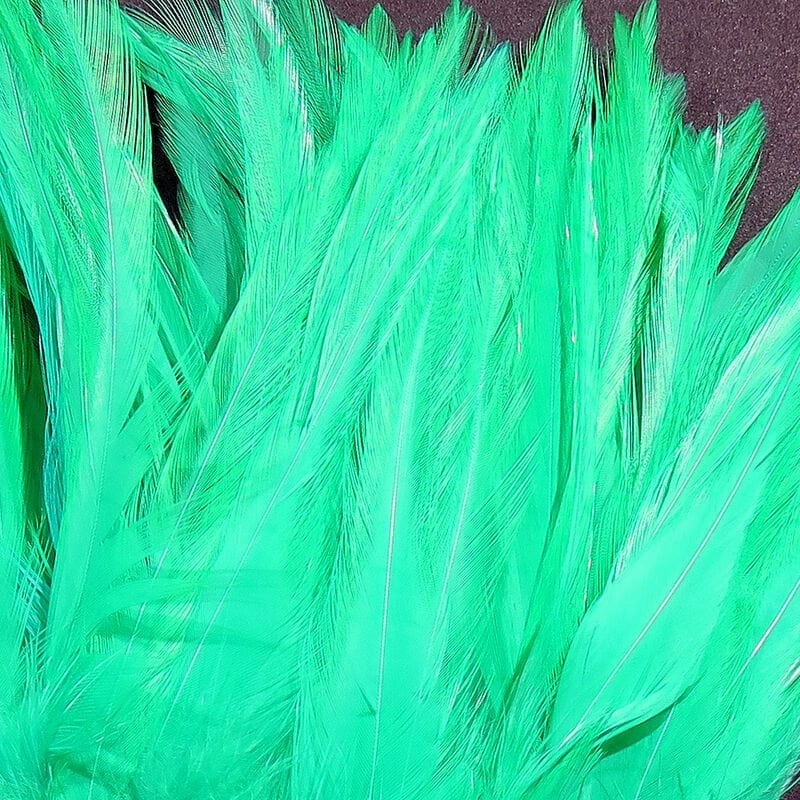 Dyed over White Strung Chinese Saddle Hackle