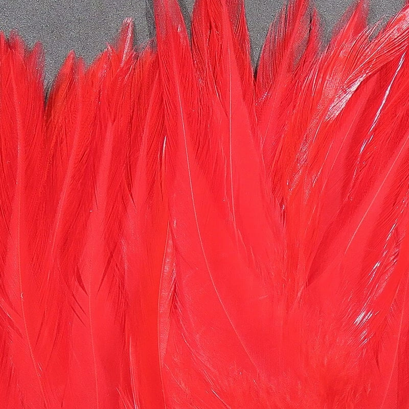 Dyed over White Strung Chinese Saddle Hackle