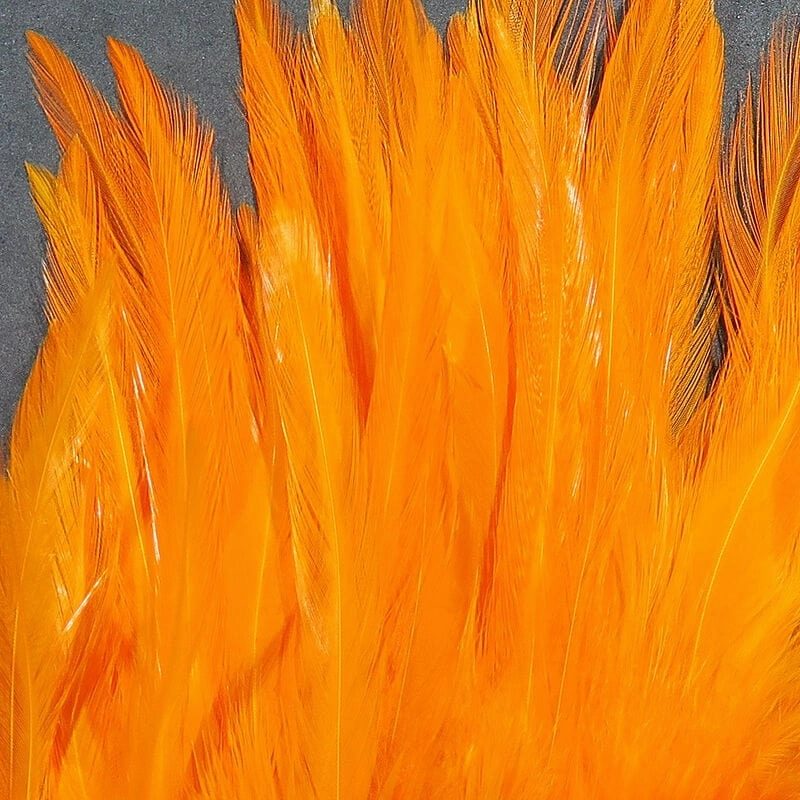 Dyed over White Strung Chinese Saddle Hackle