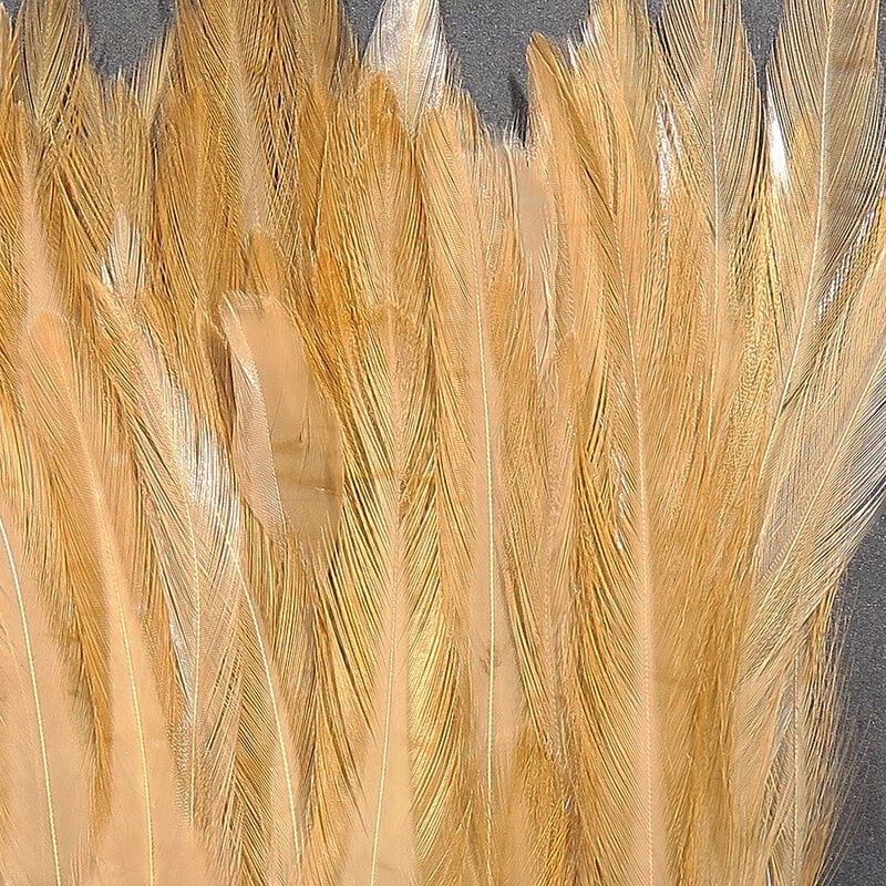 Dyed over White Strung Chinese Saddle Hackle