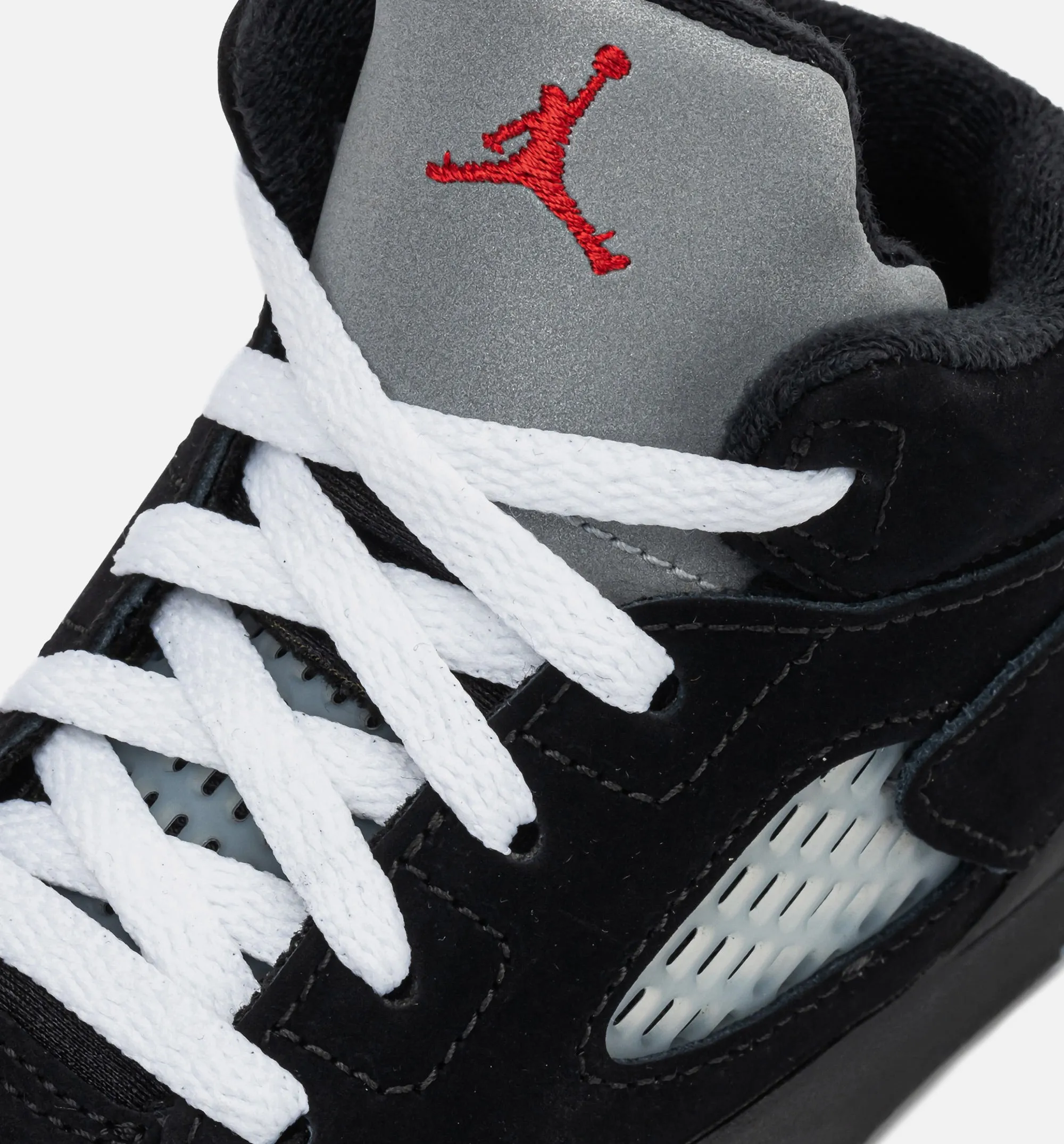 Fashion Footwear Air Jordan 5 Retro Reimagined Infant Toddler Lifestyle Shoe - Black/White/Metallic Silver/Fire Red