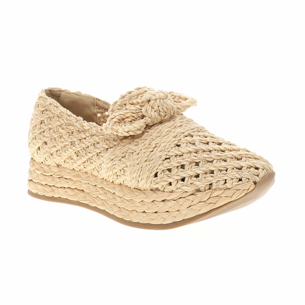 Espanola Raffia Platform Loafers Walking Shoes Weather Resistant