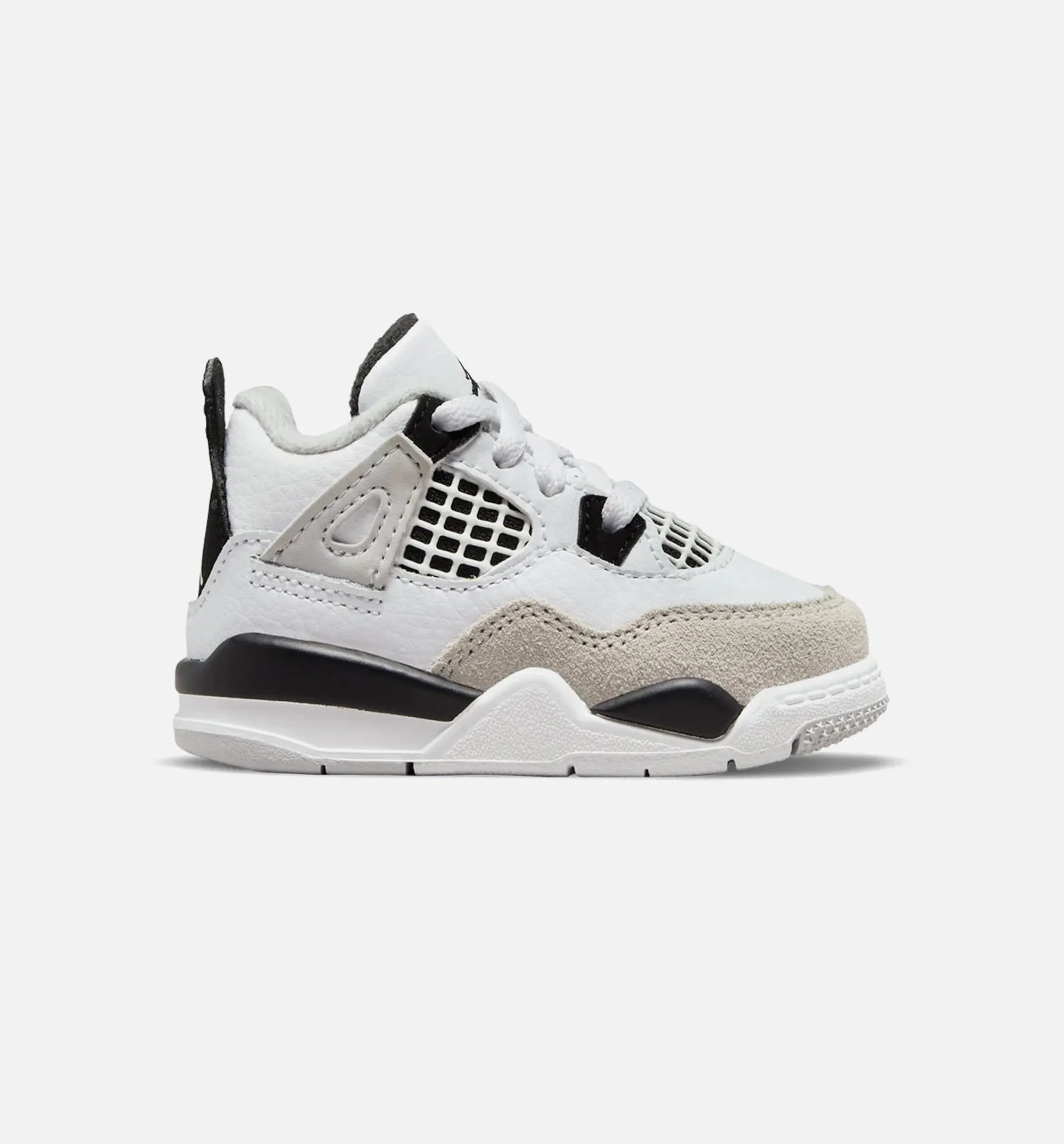 Classic Sneakers Flexible Air Jordan 4 Retro Military Black Infant Toddler Lifestyle Shoe - White/Black Free Shipping