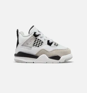 Air Jordan 4 Retro Military Black Infant Toddler Lifestyle Shoe - White/Black Free Shipping Easy On/Off