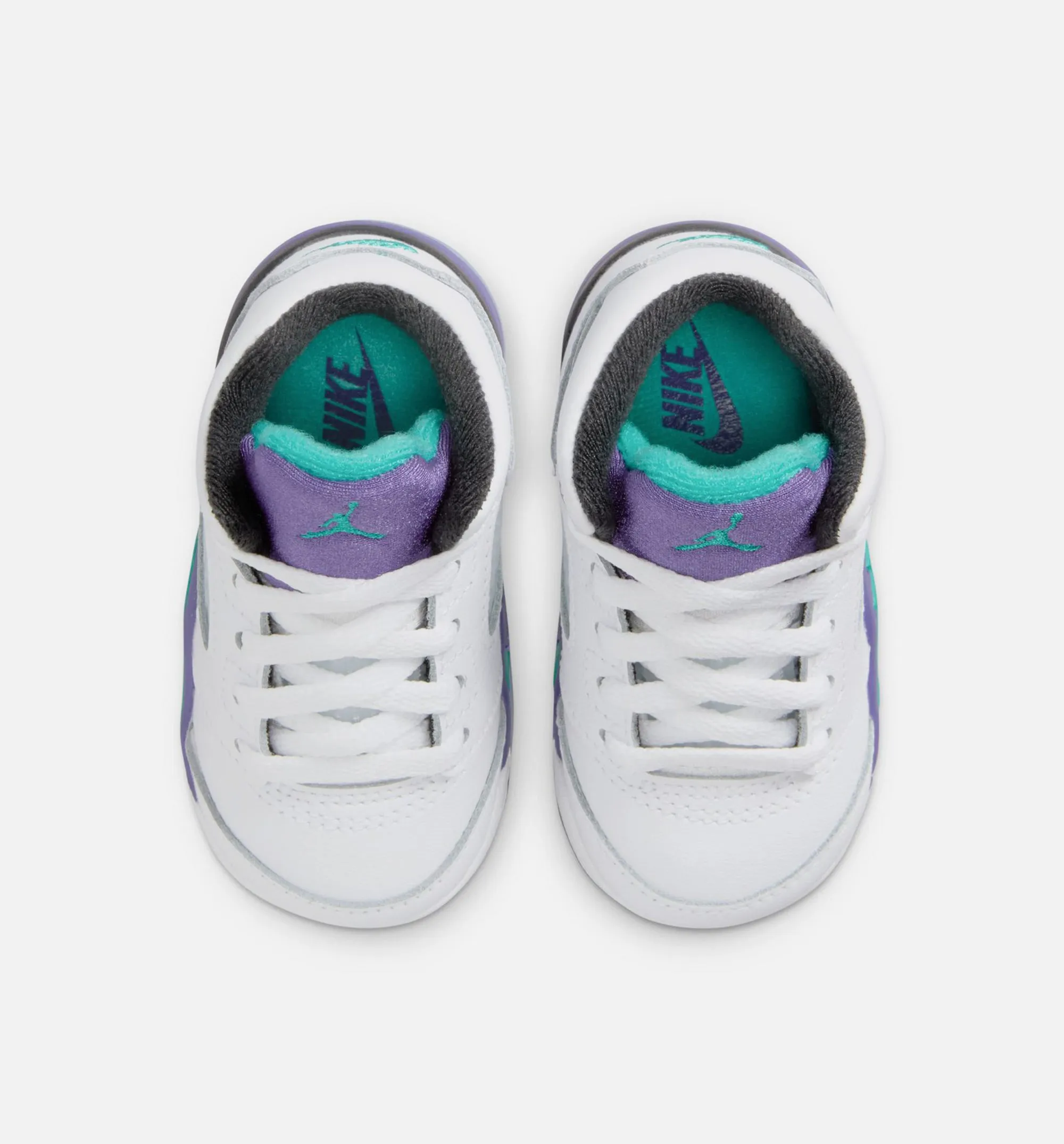 Air Jordan 5 Retro Grape Infant Toddler Lifestyle Shoe - White/New Emerald/Grape Ice/Black Durable Shoes