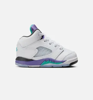 Standing Comfort Memory Foam Air Jordan 5 Retro Grape Infant Toddler Lifestyle Shoe - White/New Emerald/Grape Ice/Black