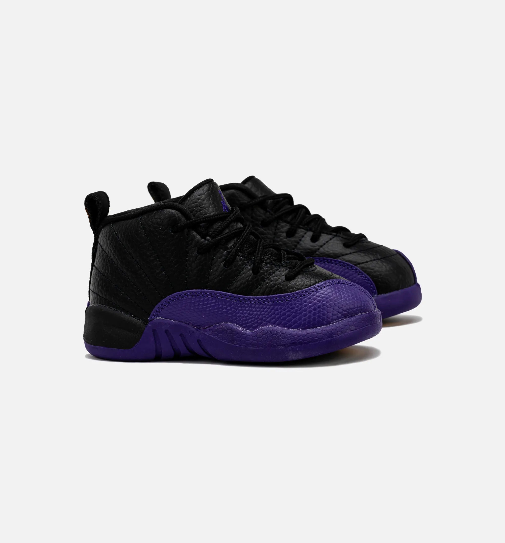Air Jordan 12 Retro Field Purple Infant Toddler Lifestyle Shoe - Black/Purple Canvas Shoes Casual Footwear