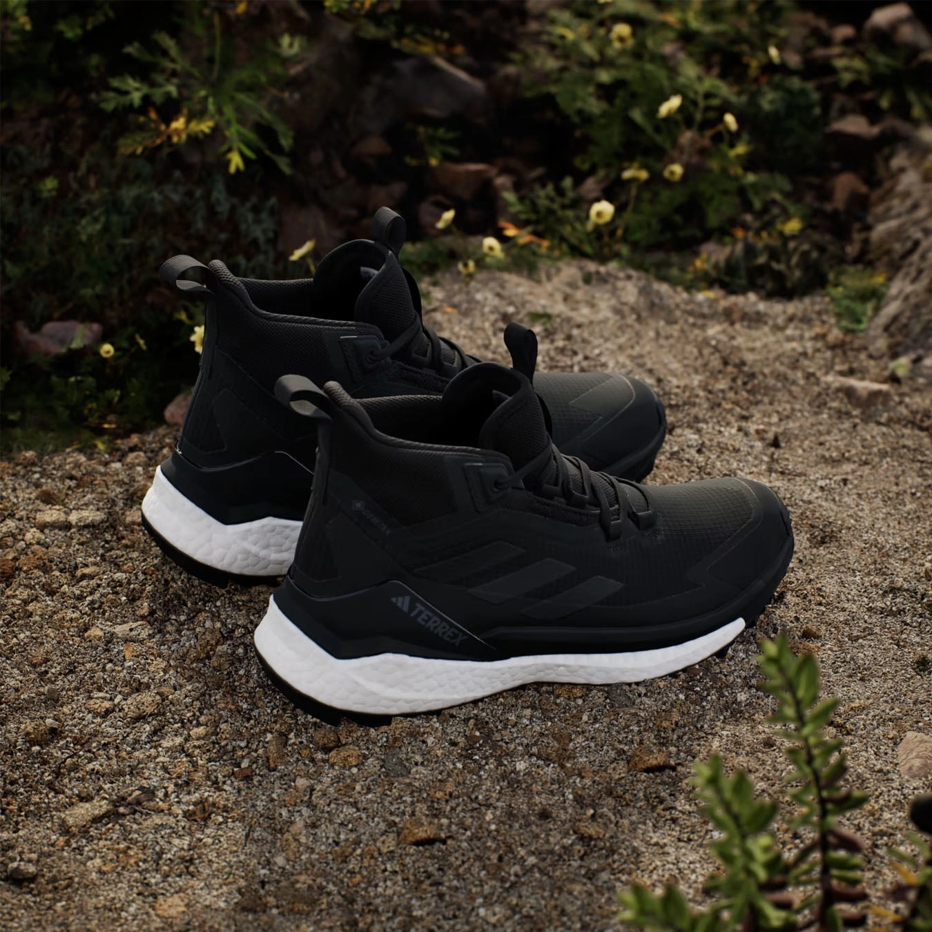Quick Dry Adidas Terrex Womens Free Hiker 2 Gore-Tex Hiking Shoes Core Black / Core Black / Cloud White