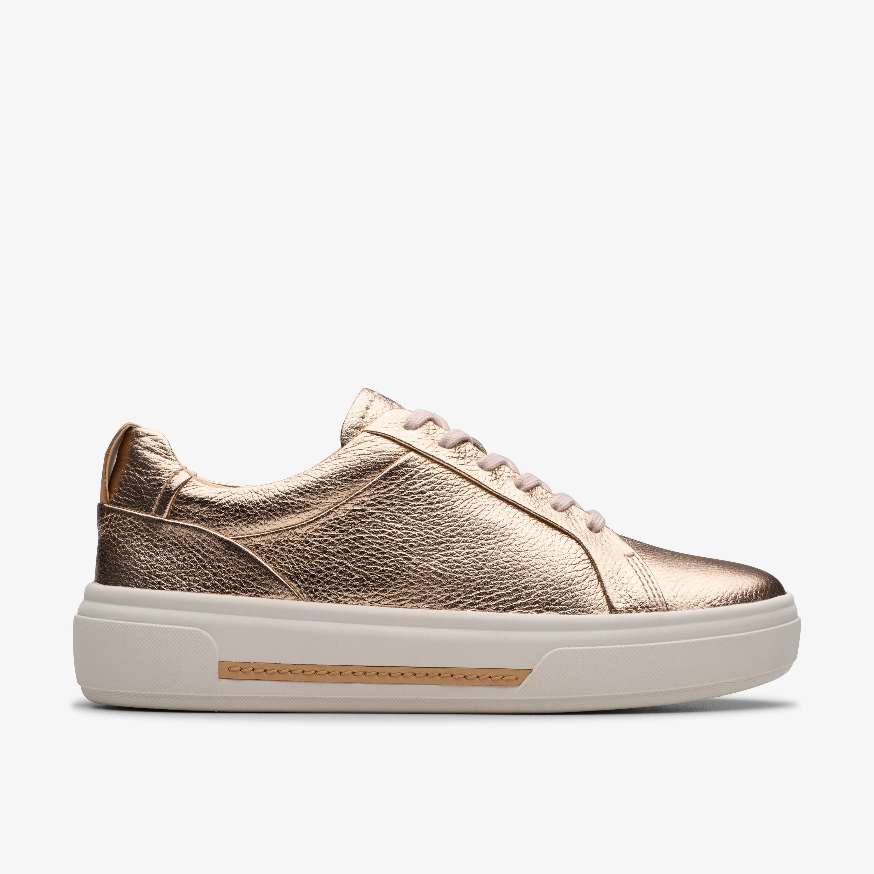 Classic Sneakers Unisex Shoes Clarks | Casual Shoes | Women | Hollyhock Walk Copper Metallic