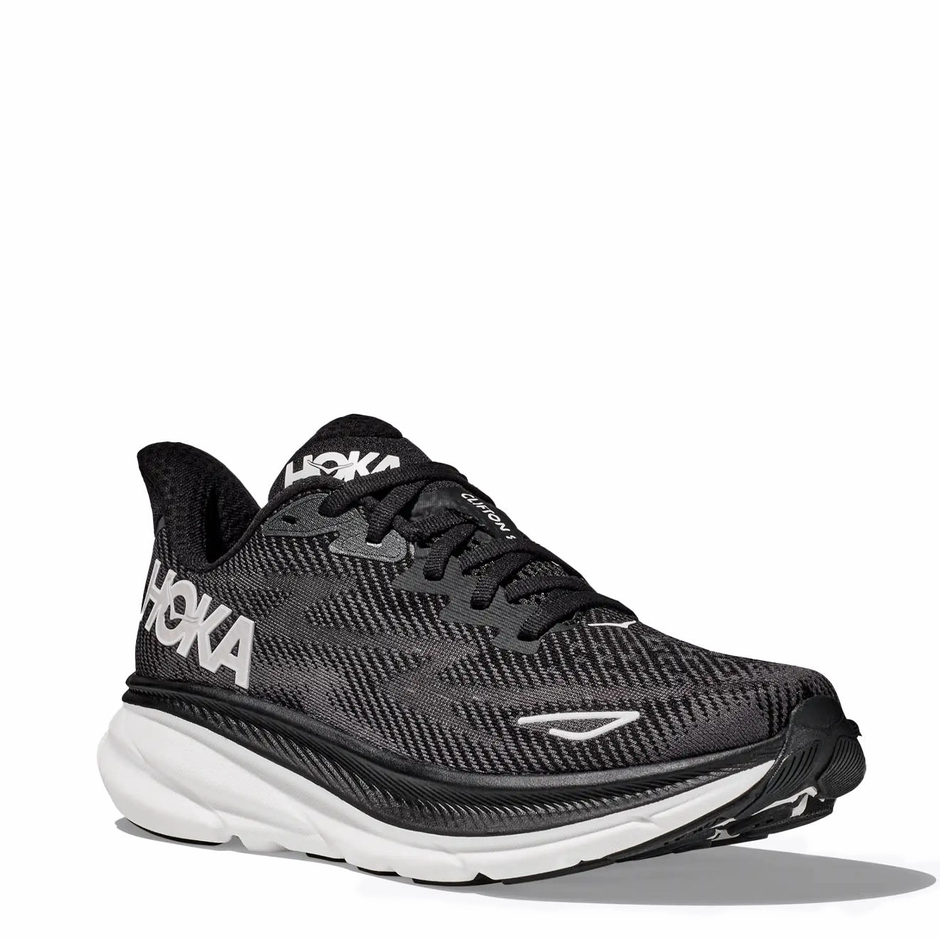 Casual Comfort Hoka Clifton 9 Trainer Black / White