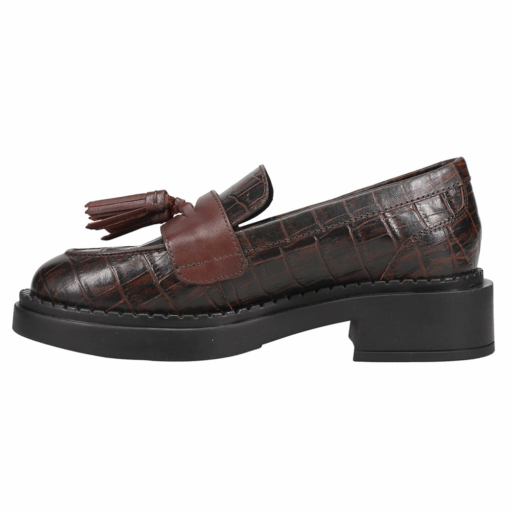 Fashion Footwear Final Call Croc Embossed Penny Loafers