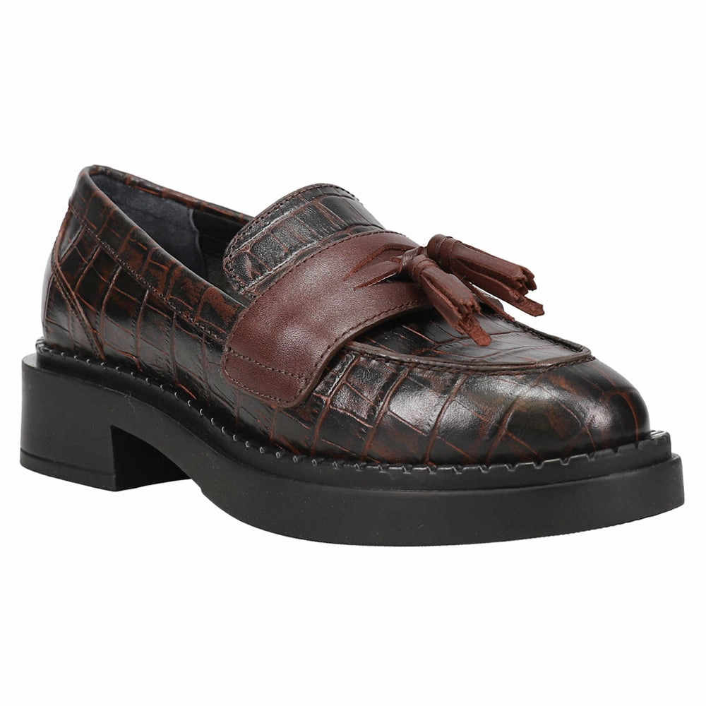Final Call Croc Embossed Penny Loafers Versatile Footwear All Day Comfort