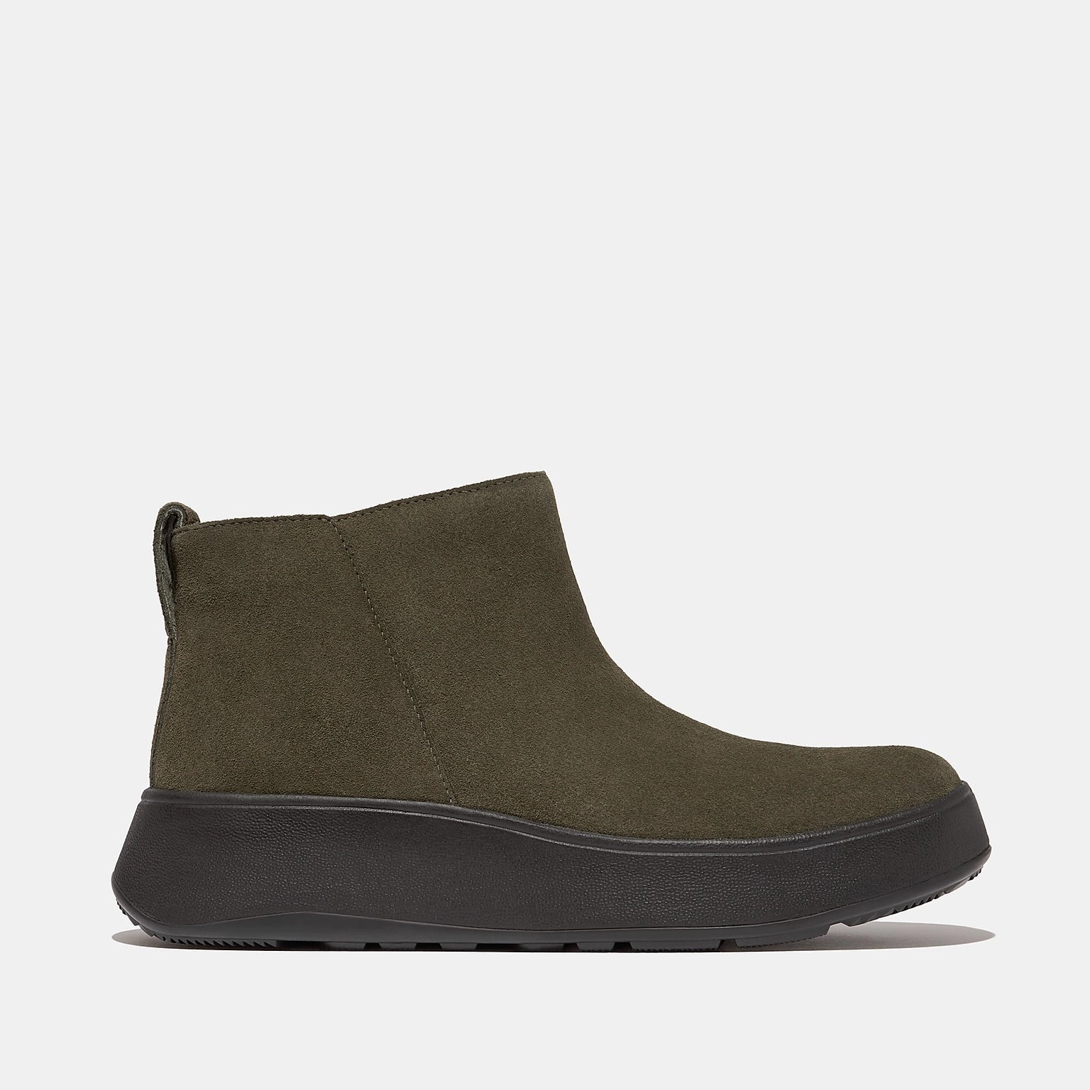 Fitflop | Women Boots | Wf Mode Suede Flatform Zip Ankle Boots Deep Olive | Green Versatile Style Durable Shoes