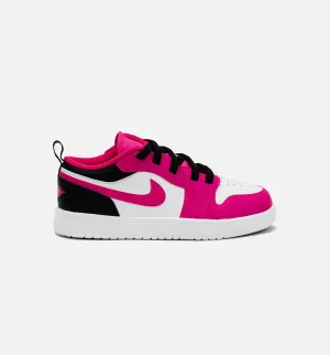 Essential Footwear Cushioned Air Jordan 1 Retro Low Fierce Pink Preschool Lifestyle Shoe - White/ Fierce Pink