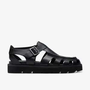 Minimalist Travel Ready Clarks | Sandals | Men | Meadow Buckle Black Leather