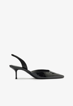 Waterproof Paola Mid Stiletto Black Pump