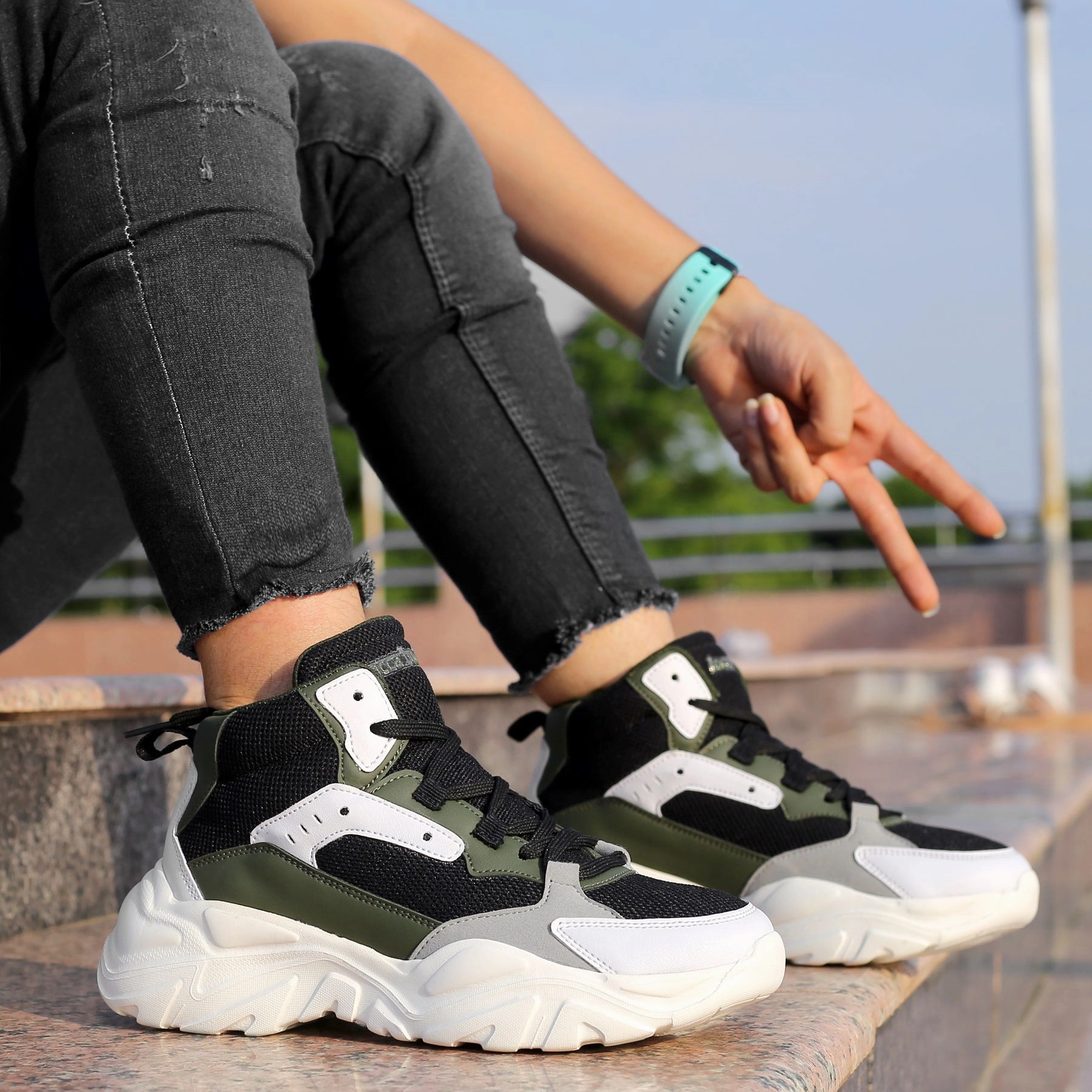 Bacca Bucci Nyra Mid-Top Platform Fashion Sneakers For Women | Streetwear Chunky Sneakers Secure Fit Versatile Footwear