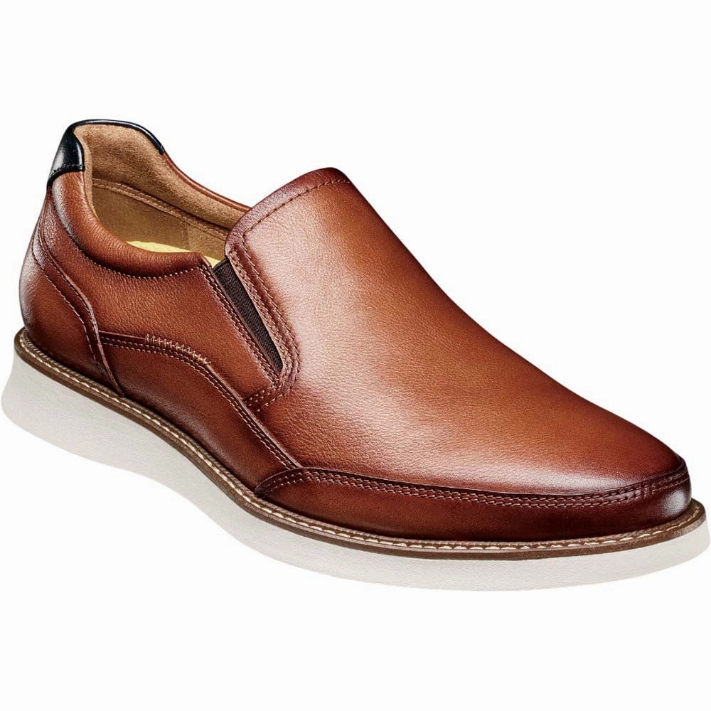 All Day Support Ergonomic Florsheim Launch Cognac Multi Moc Toe Slip On Men'S Shoes