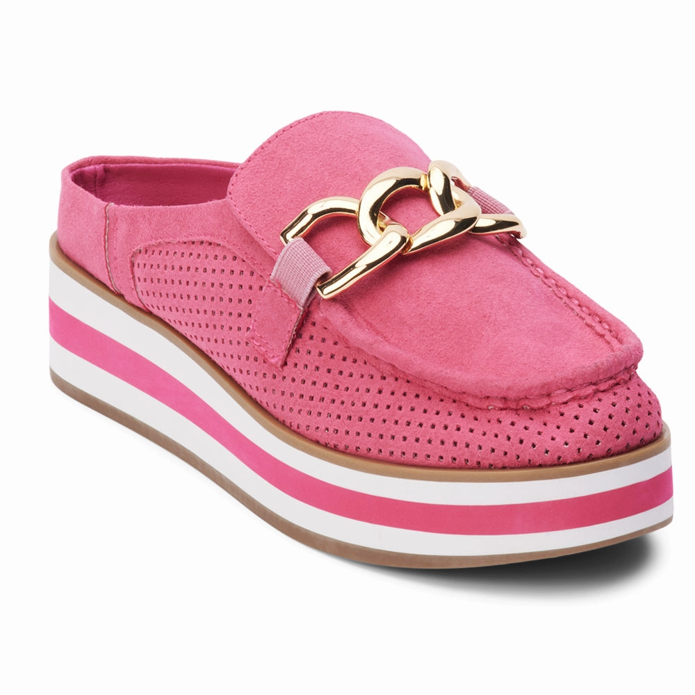 Fashion Footwear Minnie Perforated Platform Mule Loafers