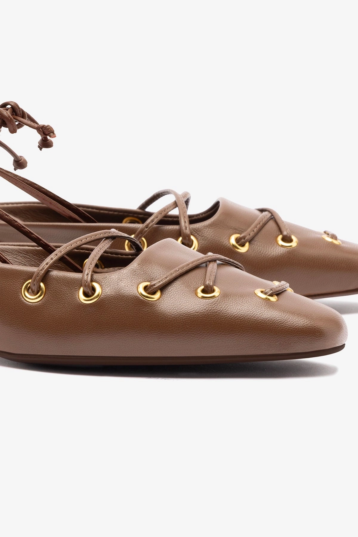 Rugged Sole Amal Lace Up Pump In Burnt Umber Leather