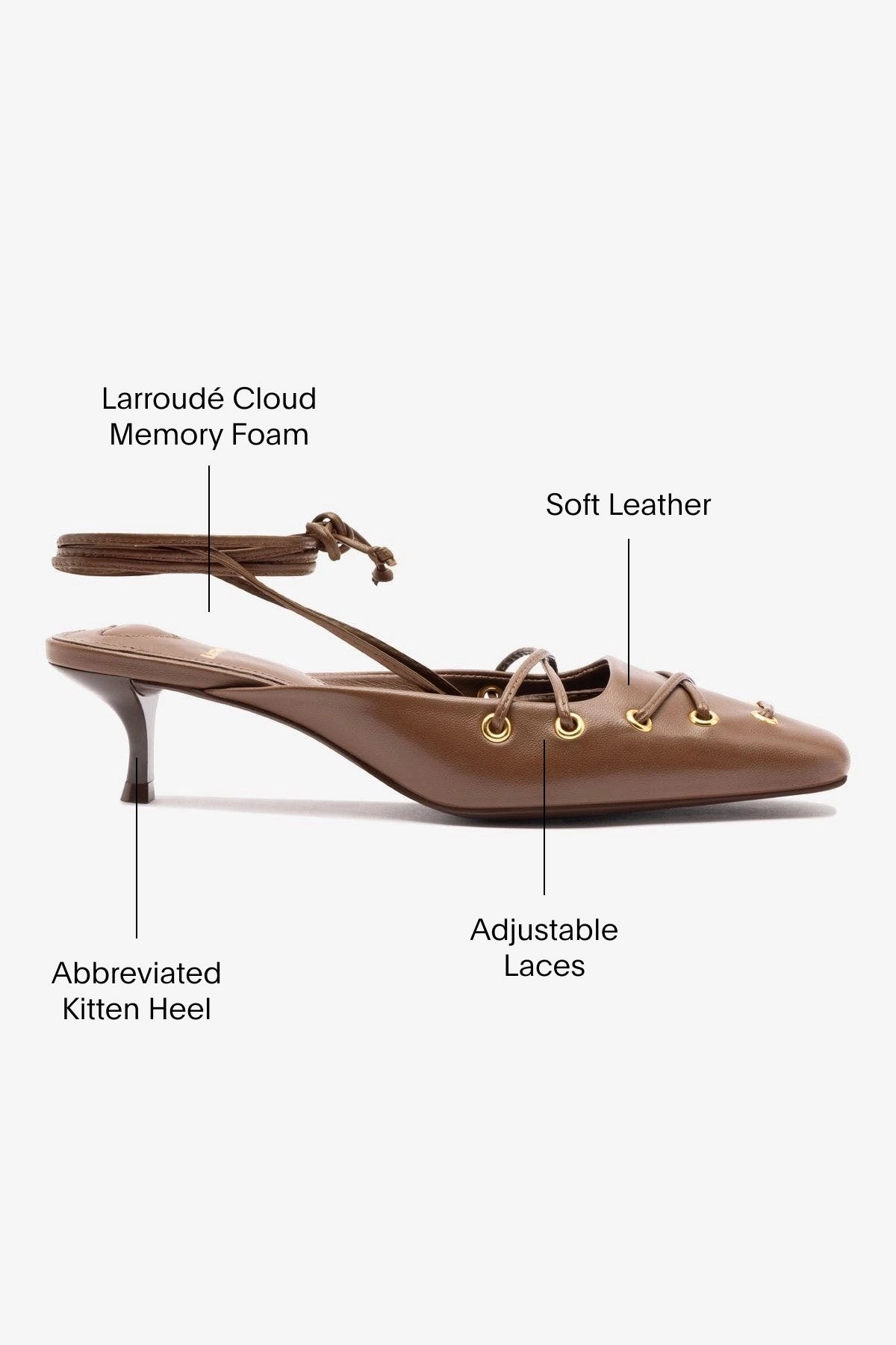 Versatile Style Lightweight Amal Lace Up Pump In Burnt Umber Leather