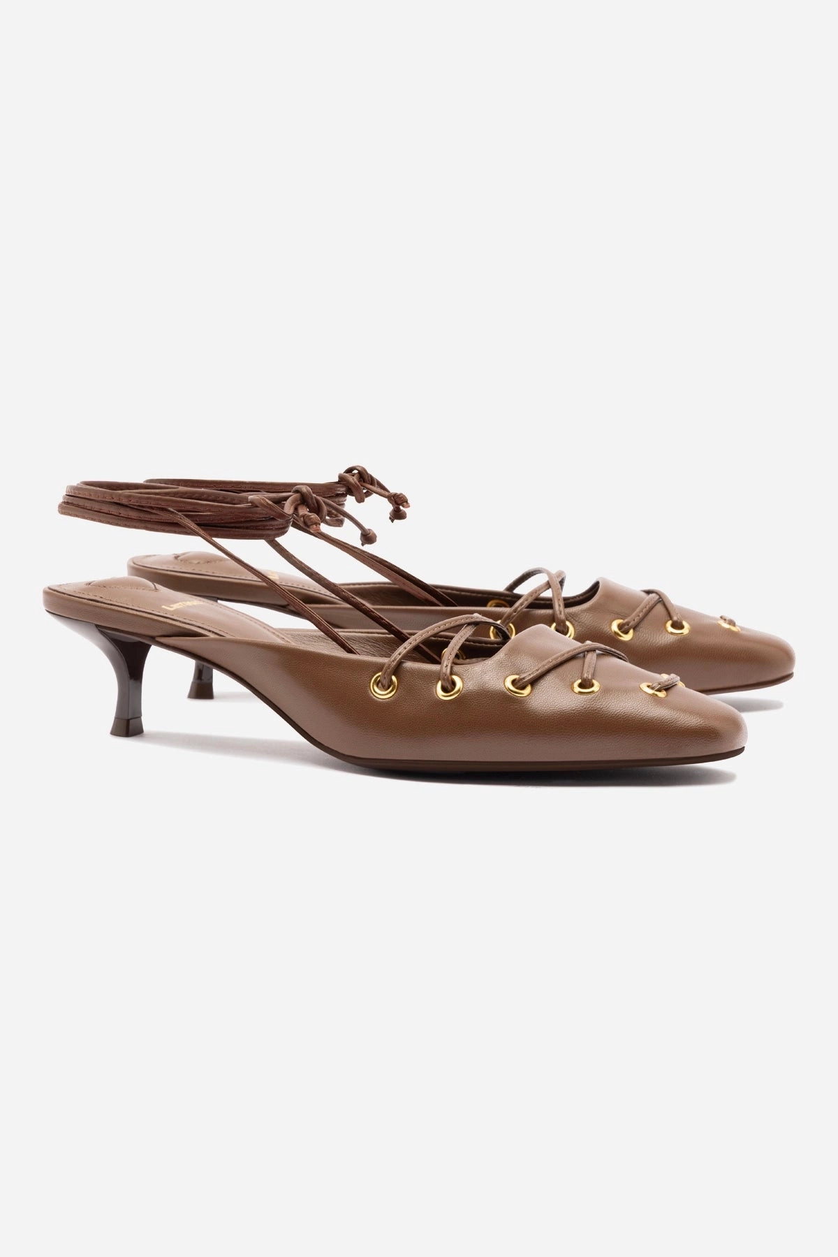 Stylish Footwear Non Slip Amal Lace Up Pump In Burnt Umber Leather