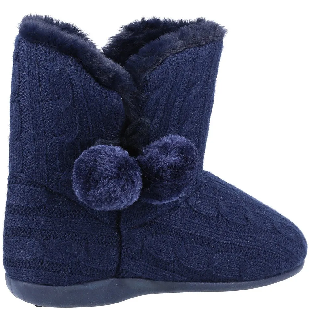 Orthotic Friendly Cushioned Fleet & Foster Apple Knitted Bootie Slipper